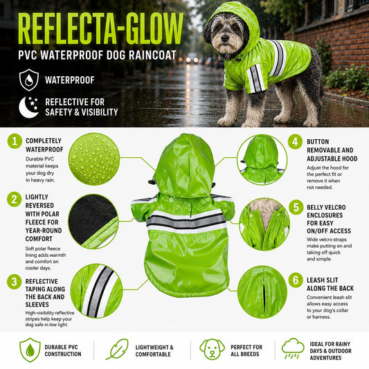 Reflective Waterproof Dog Raincoat