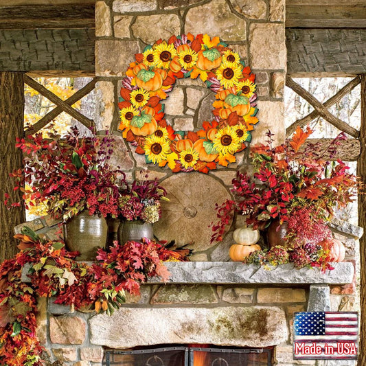 G. DeBrekht Fall Holiday Wooden Door Wreath