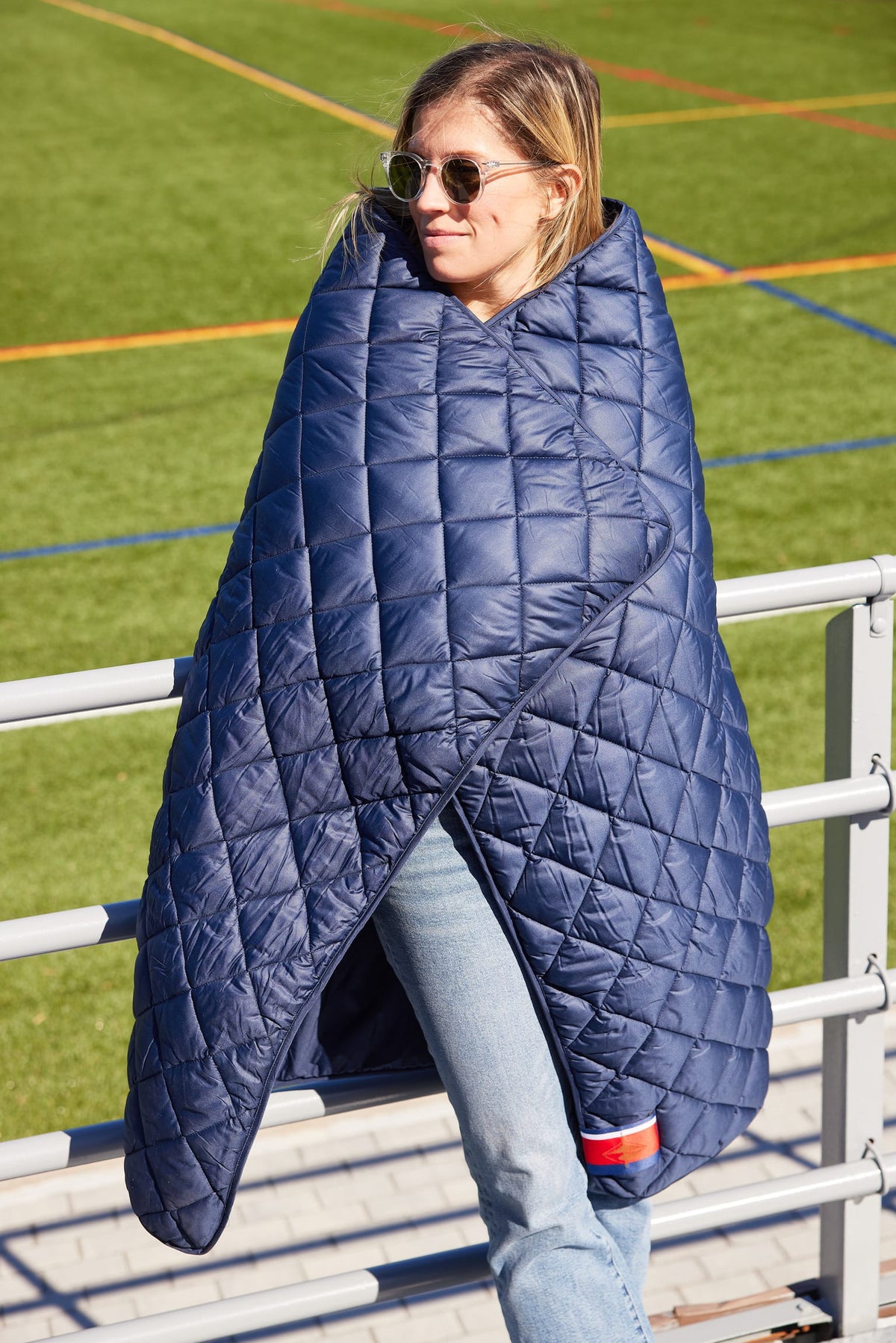 Pretty Rugged Waterproof Puffer Blanket with Pockets