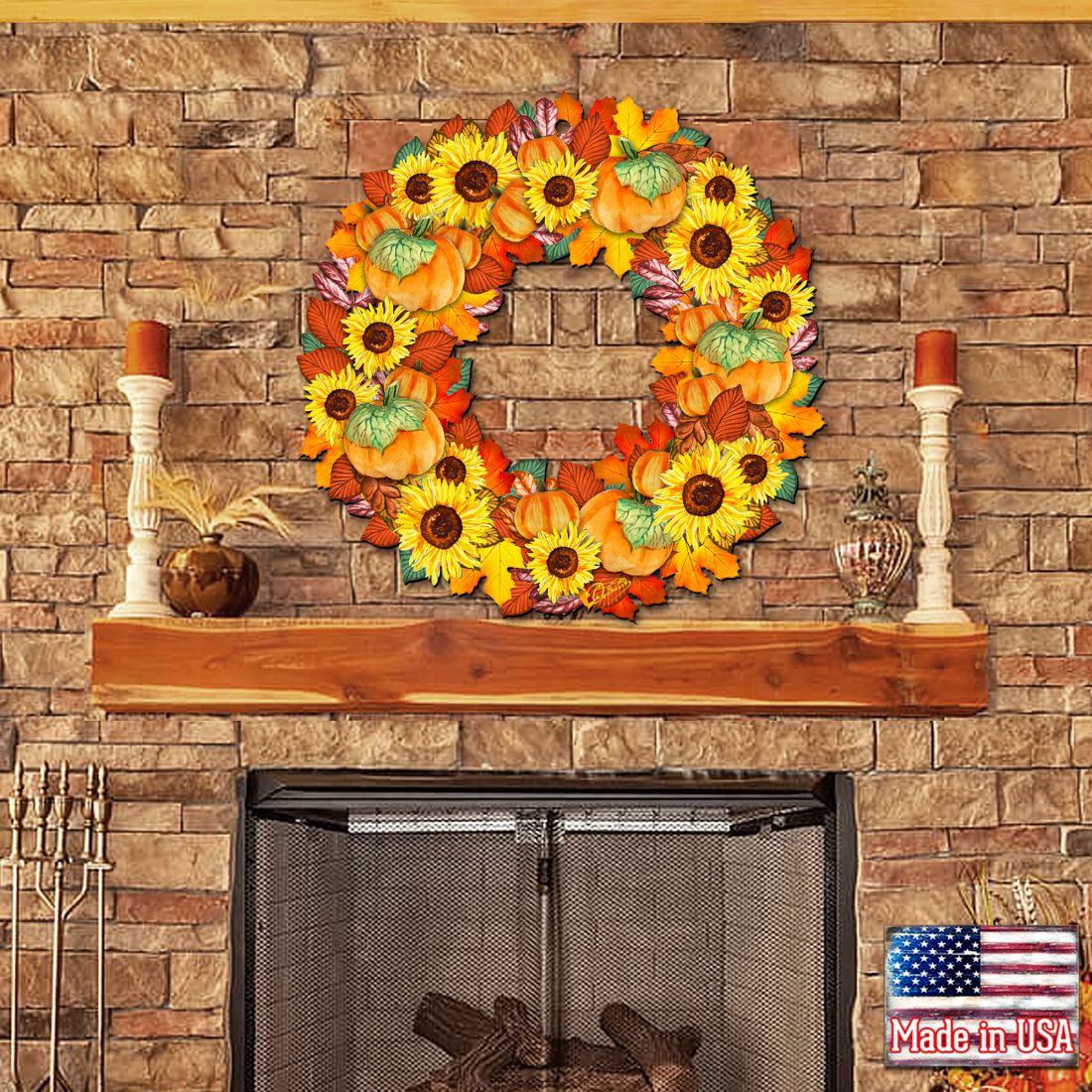 G. DeBrekht Fall Holiday Wooden Door Wreath