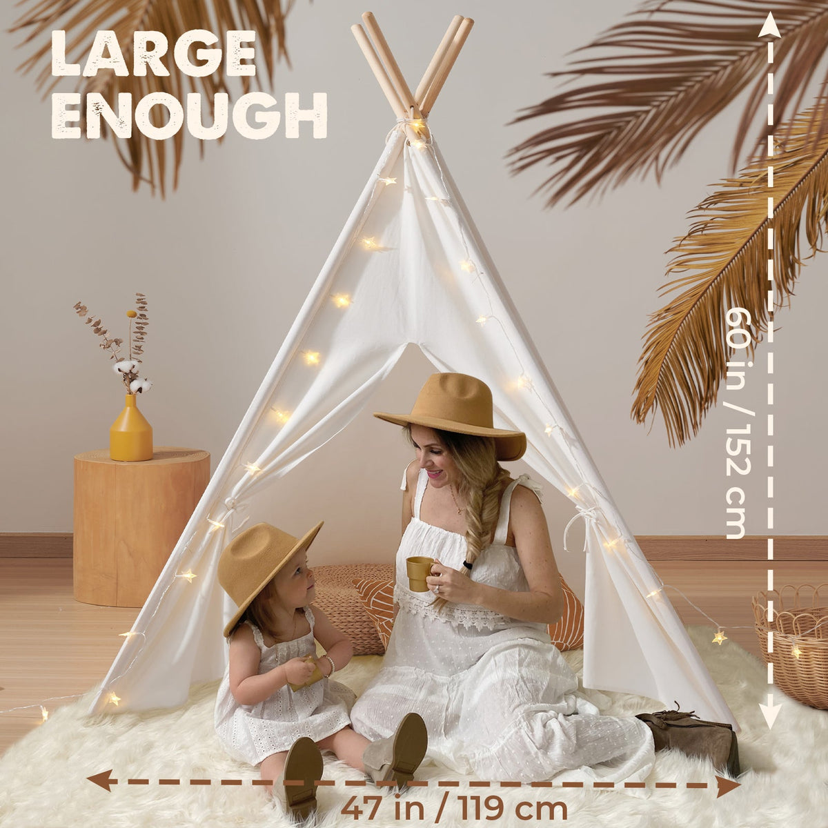 Tiny Land® Teepee Tent for Kids with Mat