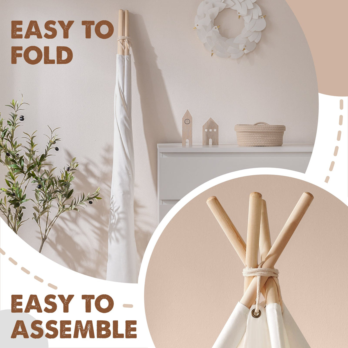 Tiny Land® Teepee Tent for Kids with Mat