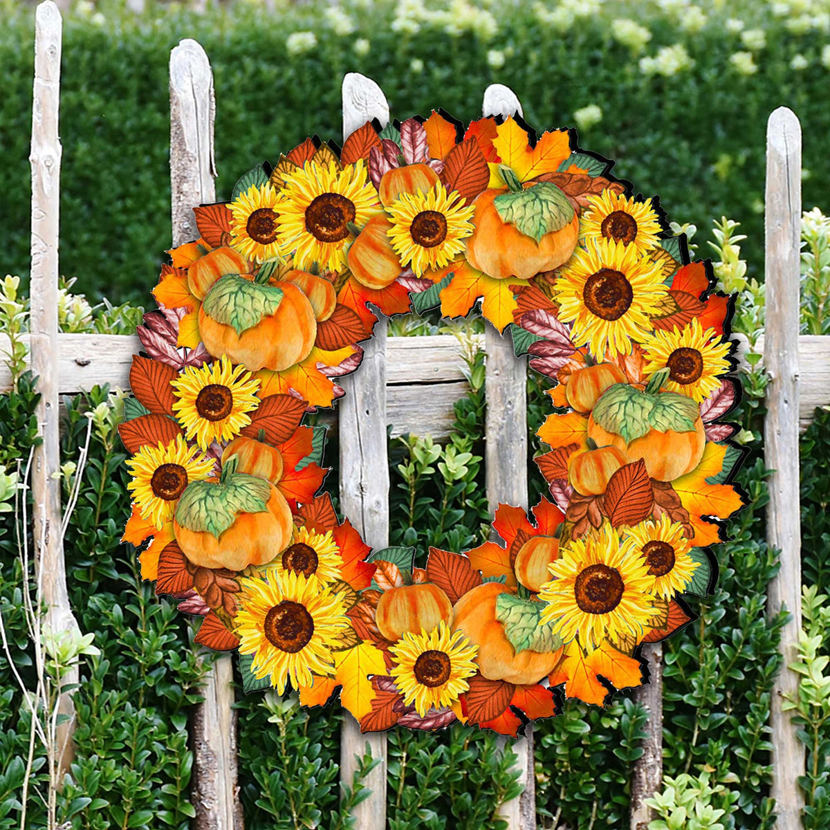 G. DeBrekht Fall Holiday Wooden Door Wreath