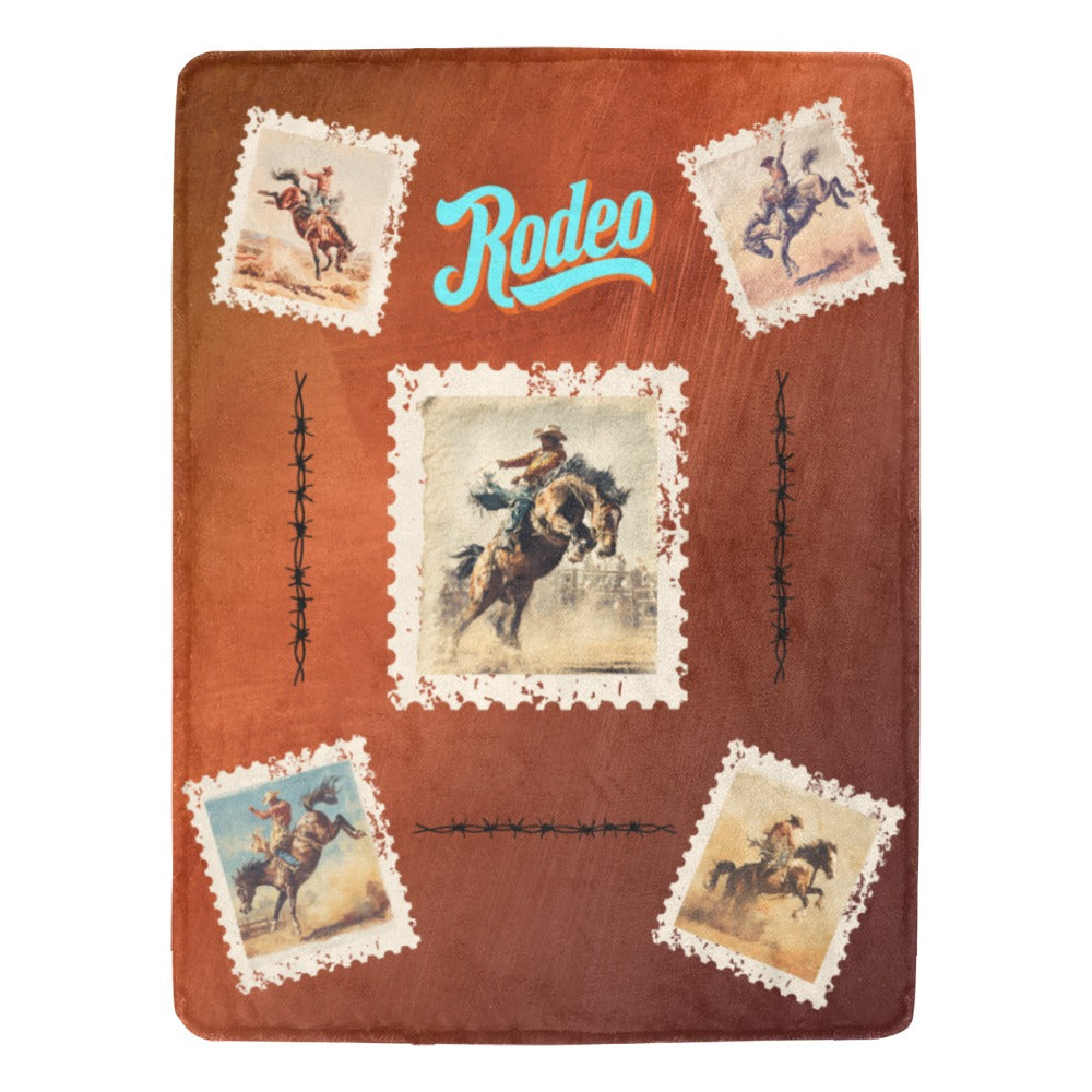Baha Ranch Old Rodeo Western Throw Blanket 60" x 80"