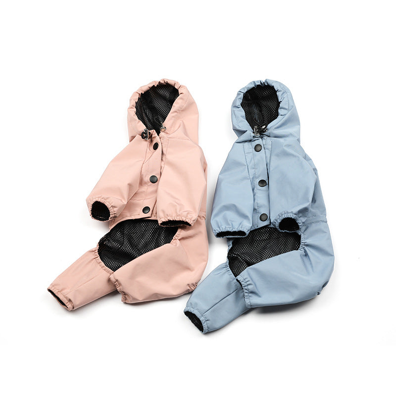 Full-Coverage Hooded Waterproof Dog Raincoat