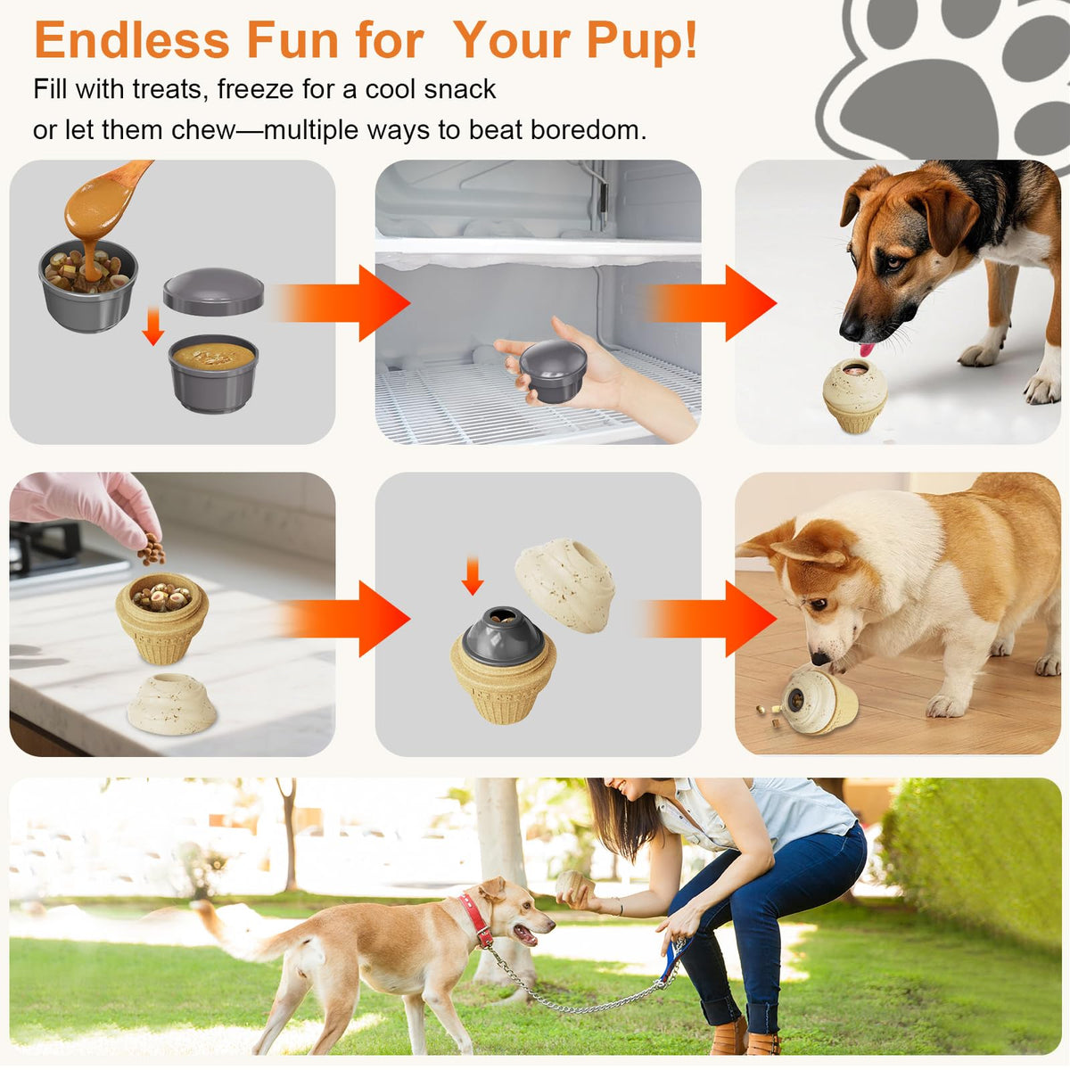 Freezable Ice Cream Dog Toy