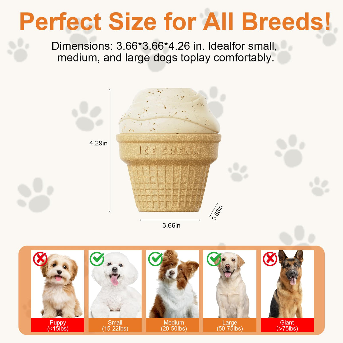 Freezable Ice Cream Dog Toy