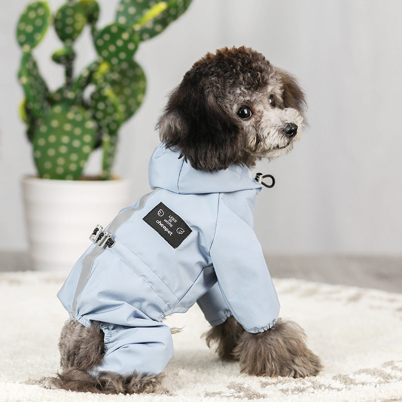Full-Coverage Hooded Waterproof Dog Raincoat