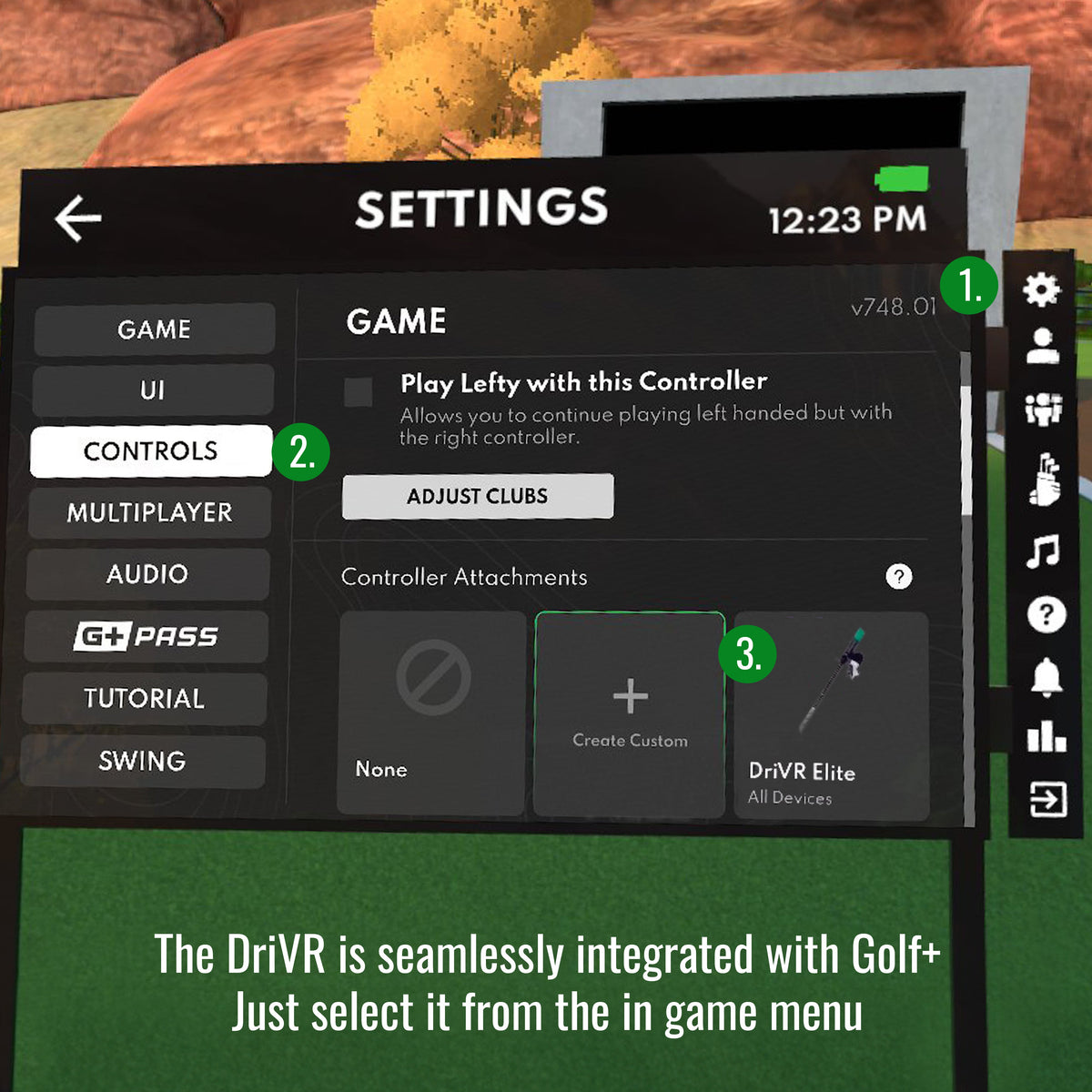 DeadEyeVR DriVR Elite Chrome Stepped Steel VR Golf Club