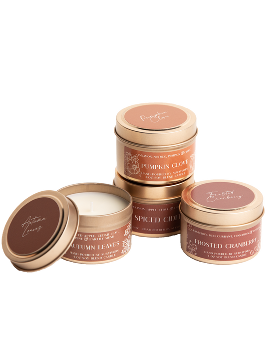 Freedom Studios Fall Candle Gift Set, Set of 4 Tins