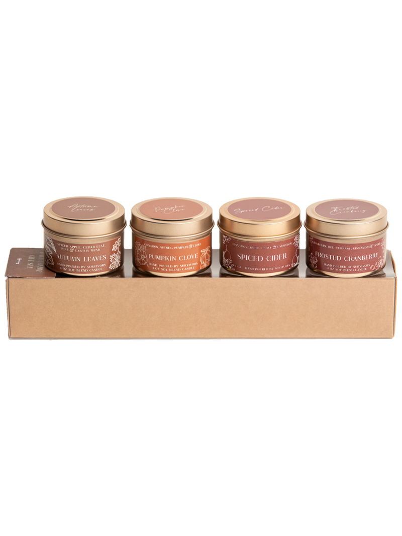 Freedom Studios Fall Candle Gift Set, Set of 4 Tins