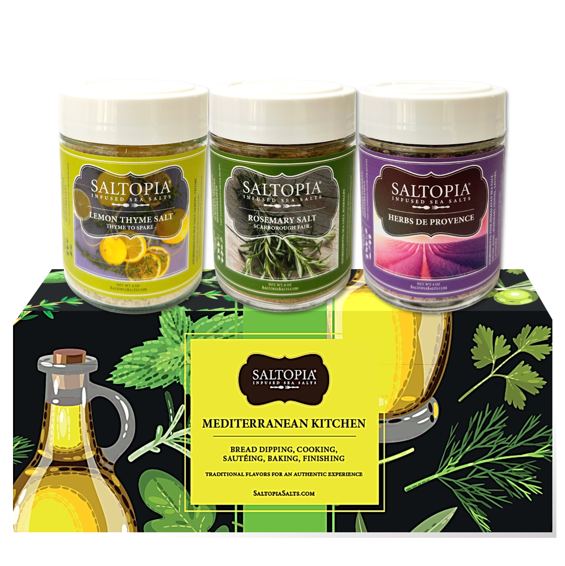 SALTOPIA Mediterranean Kitchen Infused Sea Salt Gift Set