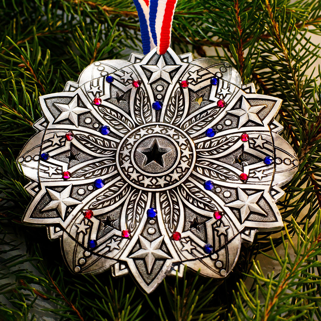 Wendell August Forge Star Spangled Snow Crystal 2026 Ornament