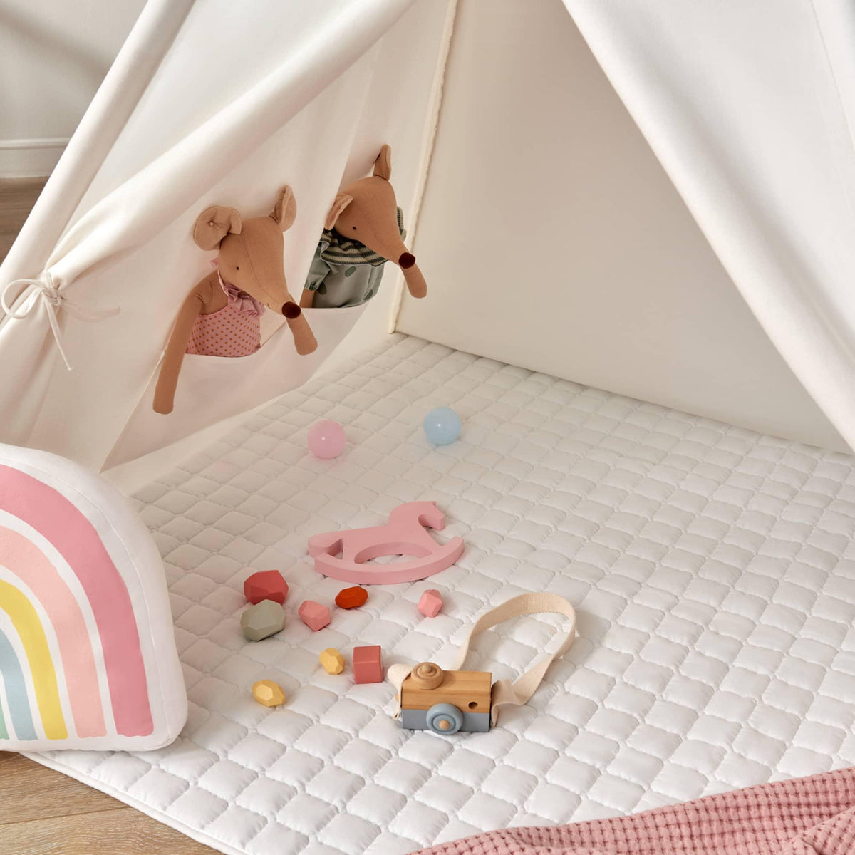 Tiny Land® Teepee Tent for Kids with Mat
