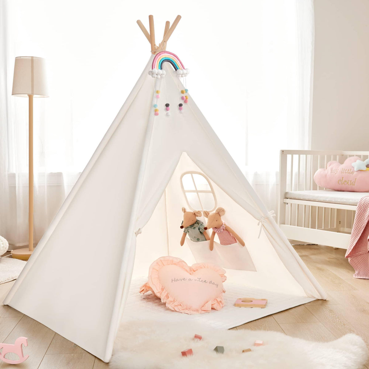 Tiny Land® Teepee Tent for Kids with Mat