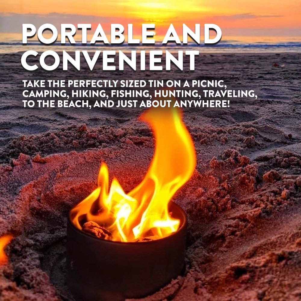 City Bonfire portable fire pit tin, sized to take on a picnic, camping or to the beach