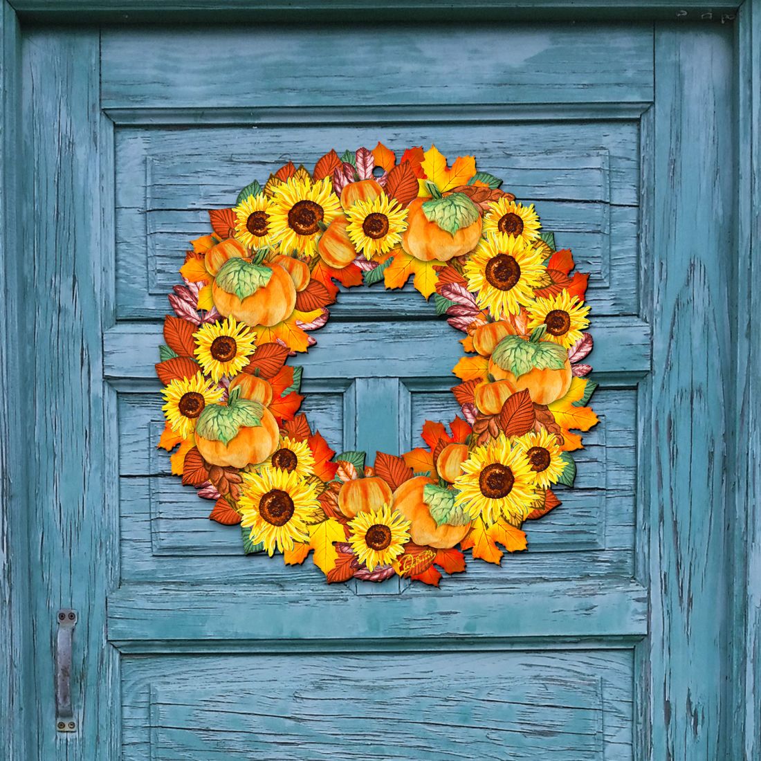 G. DeBrekht Fall Holiday Wooden Door Wreath