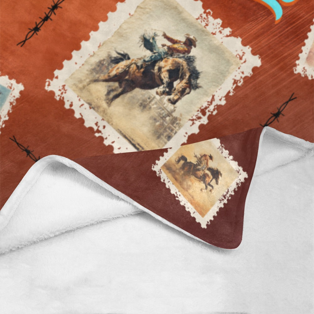 Baha Ranch Old Rodeo Western Throw Blanket 60" x 80"