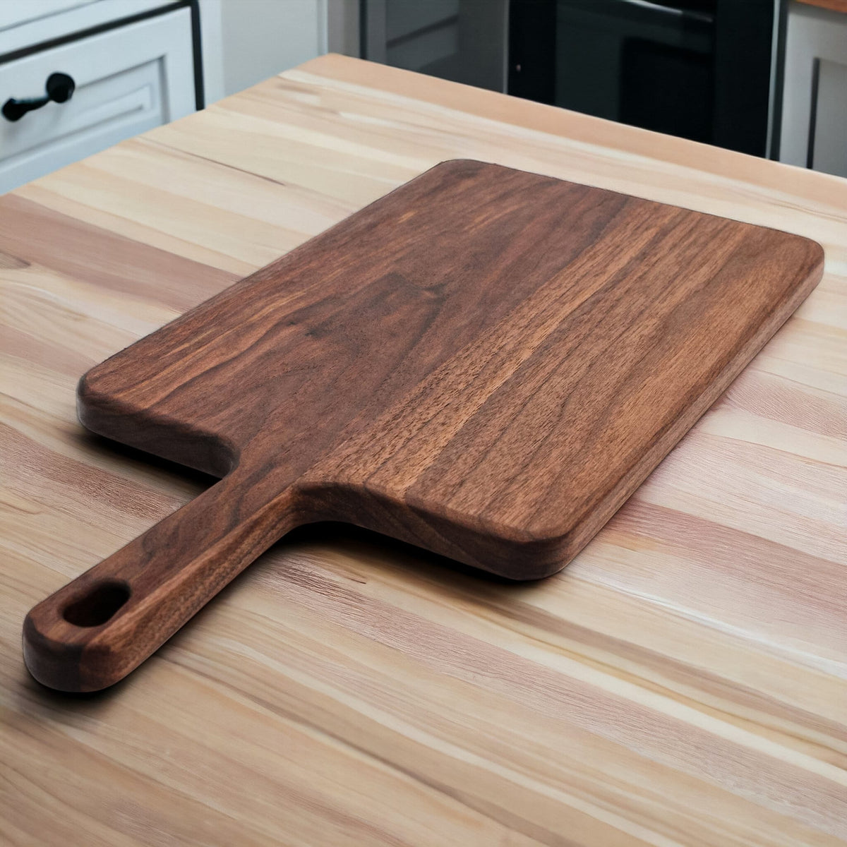 Refine Kitchenware Walnut Paddle Cutting Board With Handle