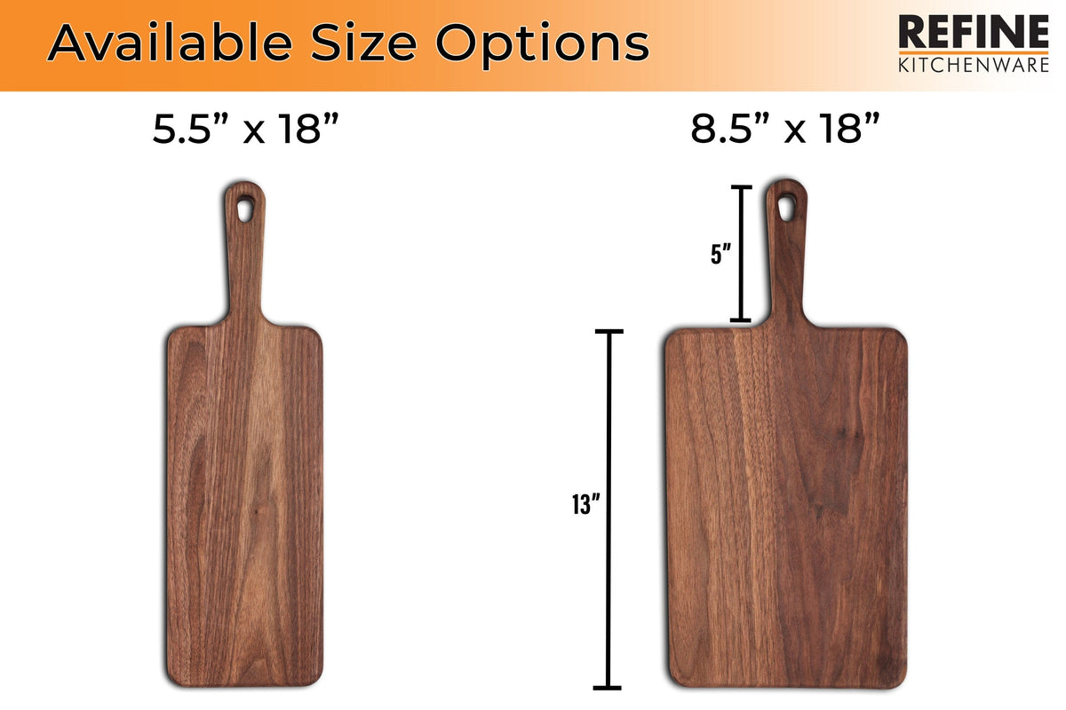 Refine Kitchenware Walnut Paddle Cutting Board With Handle