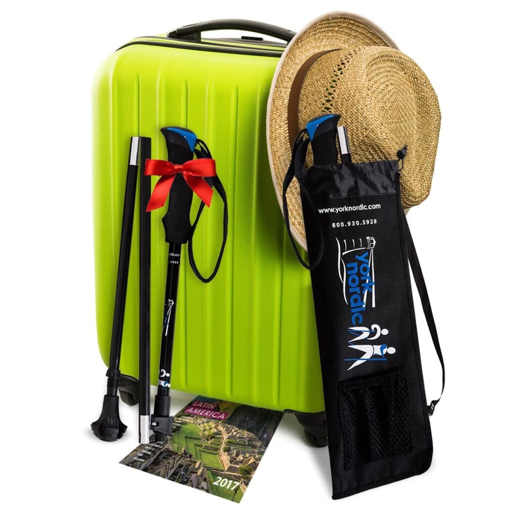 York Nordic Travel Folding Walking & Hiking Poles, 13.5 in Folded
